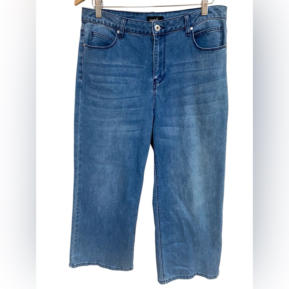 MOD X Women’s Stretch Denim Wide Leg Ankle Denim Size 12 Medium Wash